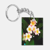 Tropische exotische Frangipani-ventilator Sleutelhanger (Voorkant Links)
