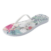 Tropische exotische Hibiscus Bloemen Orchidee Teenslippers (Schuin)