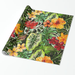 Tropische  exotische Oerwouden bloemen Cadeaupapier