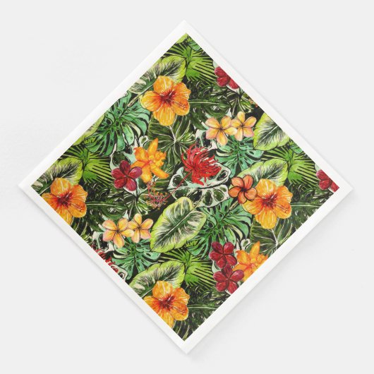 Tropische  exotische Oerwouden bloemen Servetten (Hoek)