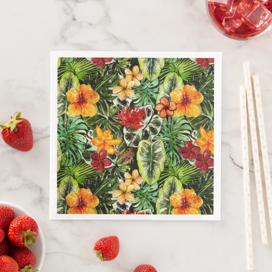 Tropische  exotische Oerwouden bloemen Servetten (Insitu)