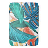 Tropische exotische palm en bladeren badmat (Voorkant Verticaal)