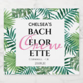 Tropische exotische palmbachelorette likeurfles etiket (Enkel label)