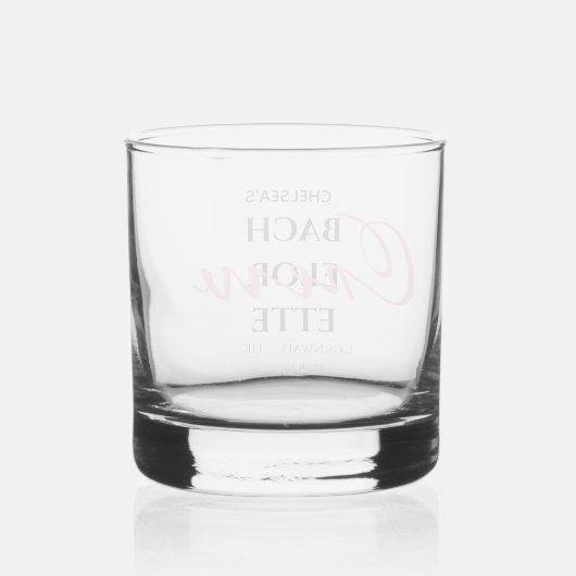 Tropische exotische palmbachelorette whisky glas (Achterkant)