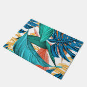 Tropische exotische palmbladeren deurmat (Schuin)