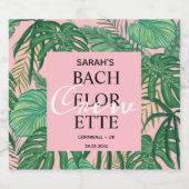 Tropische exotische palmroze bachelorette likeurfles etiket (Enkel label)