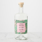 Tropische exotische palmroze bachelorette likeurfles etiket (Voorkant)