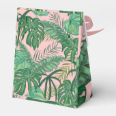 Tropische exotische roze bruine bestemming bruilof bedankdoosjes (Achterkant)