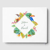 Tropische exotische vogels Hawaïaanse bruiloft Gastenboek (Achterkant)