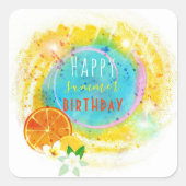 Tropische exotische zomersamenstelling op maat vierkante sticker (Voorkant)