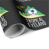 Tropische Eye-land Funny Island Pun Dark BG Cadeaupapier (Rol Hoek)