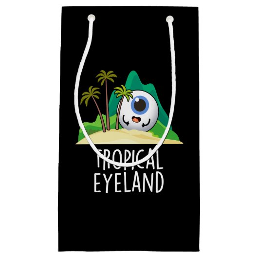 Tropische Eye-land Funny Island Pun Dark BG Klein Cadeauzakje (Voorkant)