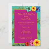 Tropische Fabulous 50 verjaardag Kleurrijke Hibisc Kaart (Achterkant)