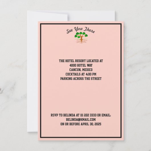 Tropische Familie herenigt om het even welke Datum Save The Date (Achterkant)