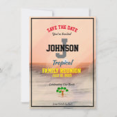 Tropische Familie herenigt om het even welke Datum Save The Date (Voorkant)