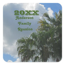 Tropische Familie Reünie Palm Trees Zomer Vakantie