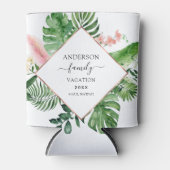 Tropische familie vakantie gepersonaliseerd blikjeskoeler (Voorkant)