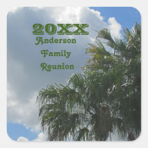 Tropische familiebijeenkomst Palmbomen Zomer Vakan