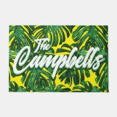 Tropische familienaam Green Yellow Monstera Leaves Deurmat (Voorkant)