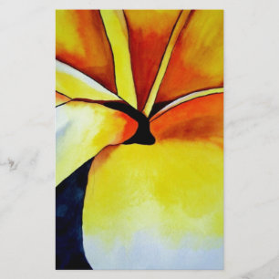 Tropische fangipani waterverf abstracte kunst briefpapier