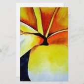 Tropische fangipani waterverf abstracte kunst briefpapier (Voorkant / Achterkant)