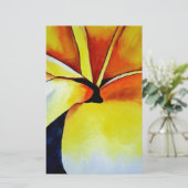 Tropische fangipani waterverf abstracte kunst briefpapier (Staand voorkant)