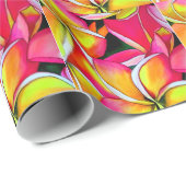 Tropische fangipani waterverf abstracte kunst cadeaupapier (Rol Hoek)