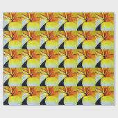 Tropische fangipani waterverf abstracte kunst cadeaupapier (Vlak)