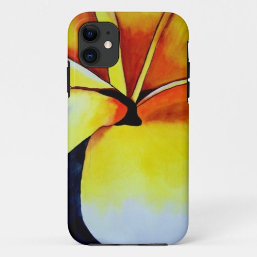Tropische fangipani waterverf abstracte kunst Case-Mate iPhone case (Achterkant)