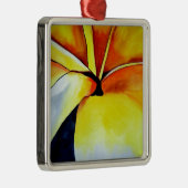 Tropische fangipani waterverf abstracte kunst metalen ornament (Rechts)