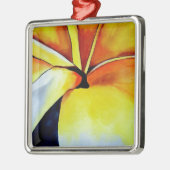 Tropische fangipani waterverf abstracte kunst metalen ornament (Links)