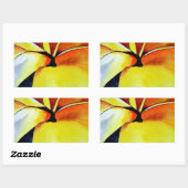 Tropische fangipani waterverf abstracte kunst rechthoekige sticker (Vel)