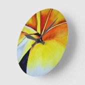 Tropische fangipani waterverf abstracte kunst ronde klok (Hoek)