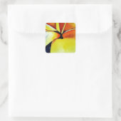 Tropische fangipani waterverf abstracte kunst vierkante sticker (Tas)