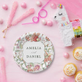 Tropische Fantasie Boho Bloemen Patroon Bruiloft Papieren Bordje (Feest)