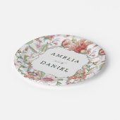 Tropische Fantasie Boho Bloemen Patroon Bruiloft Papieren Bordje (Gekanteld)