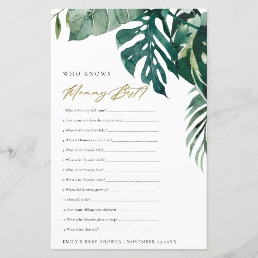 TROPISCHE FAUNA MONSTERA DIE M0MMY BEST GAME WEET (Voorkant)