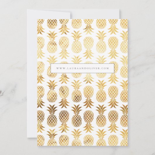 Tropische faux gouden anananas behalve de datum save the date (Achterkant)