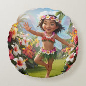 tropische fee rond kussen (Voorkant)