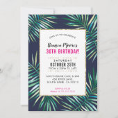 TROPISCHE FEEST UITNODIGEN waterverf palmbladeren  Kaart (Voorkant)