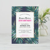 TROPISCHE FEEST UITNODIGEN waterverf palmbladeren  Kaart (Staand voorkant)