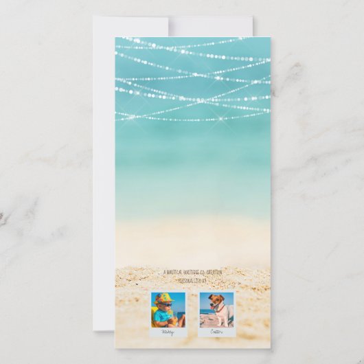 Tropische feestdag 2-foto Kerstmis Kaart (Achterkant)