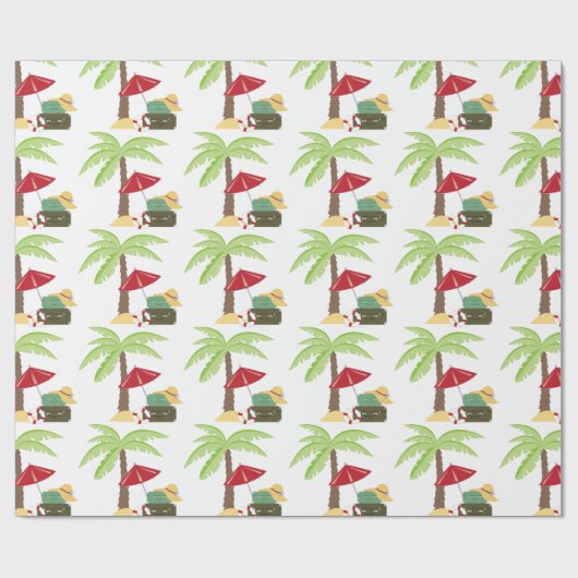 Tropische feestdag cadeaupapier (Vlak)