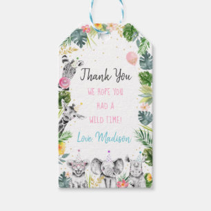 Tropische feestdag in de partij Animal Pink Gold S Cadeaulabel