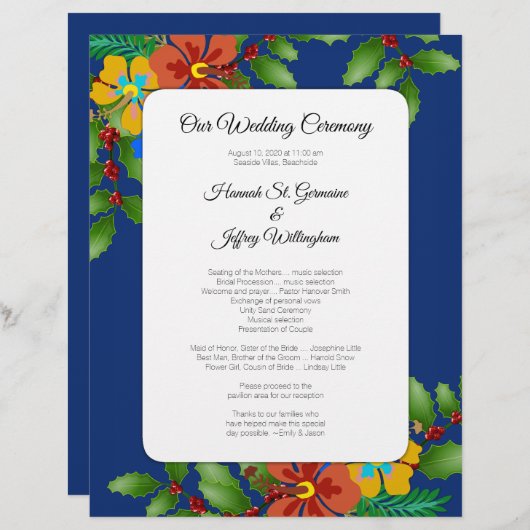 Tropische feestdag met het programma voor troepenw (Voorkant / Achterkant)