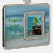 Tropische feestdag verzilverd omlijst ornament (Rechts)