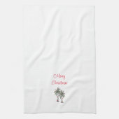 Tropische feestelijke kerstpalmbomen theedoek (Verticaal)
