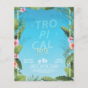 Tropische feestflyer, Hawaï zomerfeest Flyer