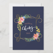 Tropische feestgoedjes bloemen en gouden Lijst Kaart (Achterkant)