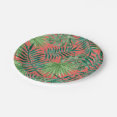 Tropische feestpalmbladeren strandbruiloft papieren bordje (Gekanteld)